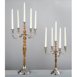 CANDELABRO 5 BRAZOS METAL Y MADERA