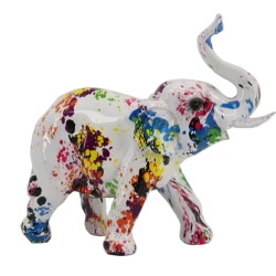 ELEFANTE RESINA GRAFITI MULTICOLOR