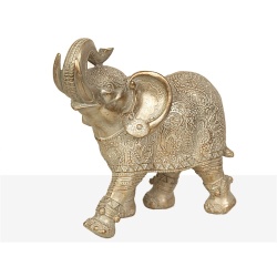 FIGURA ELEFANTE RESINA CHAMPAGNE