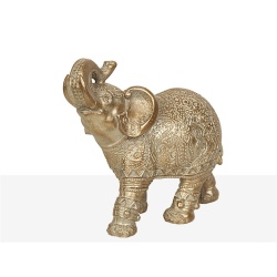 FIGURA ELEFANTE RESINA CHAMPAGNE