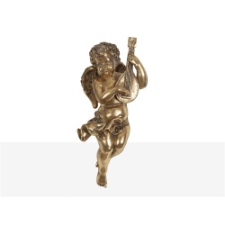 FIGURA ANGEL RESINA DORADO DE PARED