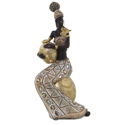 FIGURA RESINA AFRICANA SENTADA