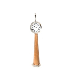 RELOJ DE SOBREMESA ALUMINIO Y MADERA