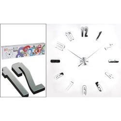 RELOJ PARED METAL MELAMINA CROMADO