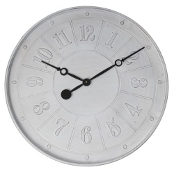 RELOJ PARED METAL BLANCO VINTAGE