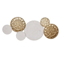 PANEL METAL MANDALAS BLANCO Y ORO