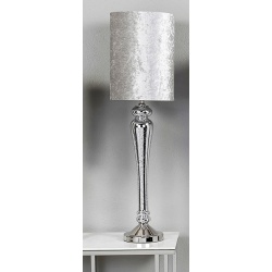 LAMPARA SOBREMESA PLATA CRISTAL GLACE