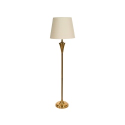 LAMPARA DORADA CON PANTALLA BEIGE