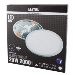 DOWNLIGHT LED AJUSTABLE REDONDO BLANCO 20W FRIA