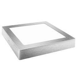 DOWNLIGHT LED SUPERFICIE CUADRADO PLATA 18W FRIA