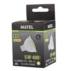 BOMBILLA LED DICROICA 120º MR16 5W NEUTRA