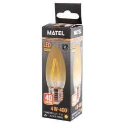 BOMBILLA LED FILAMENTO VELA VINTAGE E27 4W