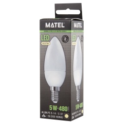 BOMBILLA LED VELA E14 5W NEUTRA