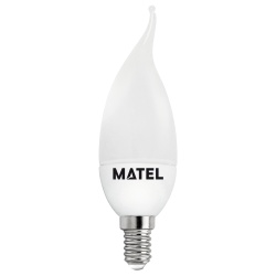 BOMBILLA LED VELA FLAMA E14 5W CALIDA