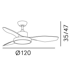 VENTILADOR NIQUEL Y HAYA 40W 3300 LM