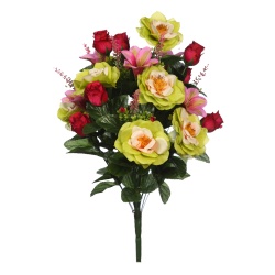 BOUQUET DE ROSAS Y LILYS VERDE