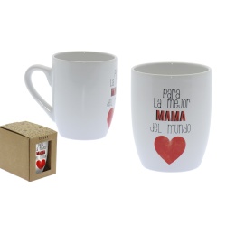 TAZA CERAMICA DECORADO MAMA CON CAJA