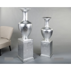 JARRON FIBRA DE VIDRIO ERETRIA PLATA