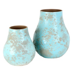 FLORERO RUSTICO TURQUESA