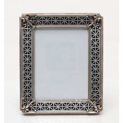 PORTAFOTO PLATA Y NEGRO