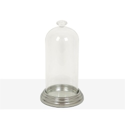 URNA VIDRIO BASE METAL PLATEADO