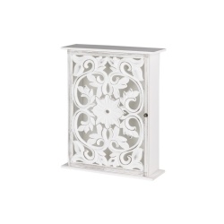 CAJA LLAVES MADERA CALADA BLANCA