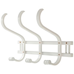 PERCHA PARED MADERA BLANCA 3 BRAZOS