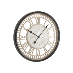 RELOJ PARED MADERA Y METAL