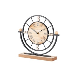 RELOJ SOBREMESA METAL Y MADERA*