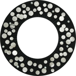 ESPEJO REDONDEO NEGRO REDONDAS PLATA