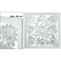 RETABLO MADERA CALADA DECAPE BLANCO PLATA 