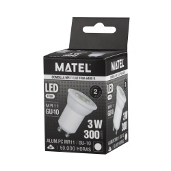 BOMBILLA LED DICROICA 36º GU10 3W FRIA