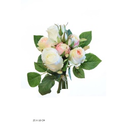 RAMO ROSAS DIFERENTES TAMAÑOS CREMA