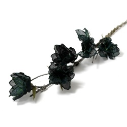 RAMA MAGNOLIA VERDE PETROLEO TEJIDO REJILLA