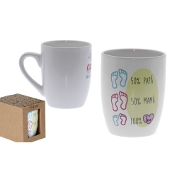 TAZA CERAMICA DECORADO PAPA Y MAMA