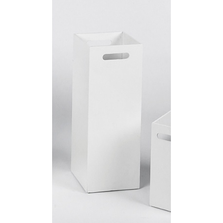 Paraguero Elegante de Plastico con Diseño de Mimbre, 25x25x57cm (Blanco)