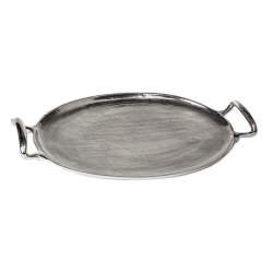 BANDEJA OVALADA PLATA DE ALUMINIO NIQUELADO